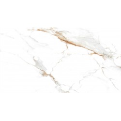 Πλακάκι Golden Lentin 60Χ120 Λευκό-Μπεζ Τύπου Μαρμάρου Γυαλιστερό Rettificato